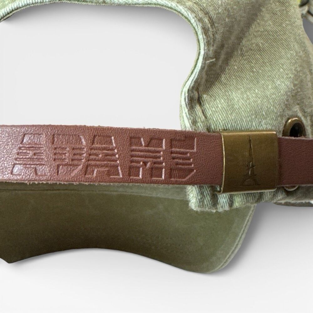 Jekyll Island Georgia NWOT Olive Green Strapback Hat Adams Leather Strap Dad Cap - Picture 4 of 10